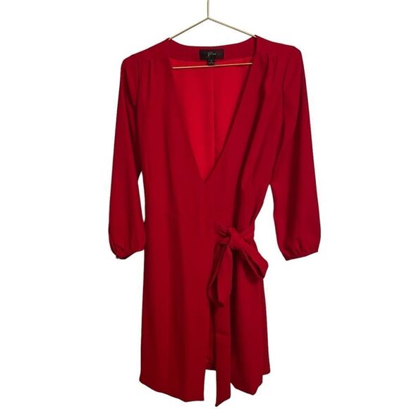 J. Crew 365 Crepe Wrap Dress Red Size 0 - Picture 2 of 10